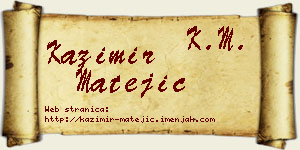 Kazimir Matejić vizit kartica